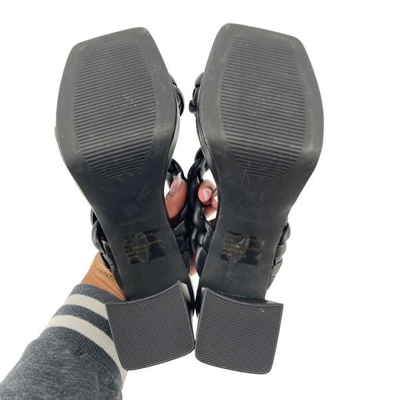 Anne Klein Aiden Chunky Platform Black Faux Leather Block Heel Sandal Size 10 - Picture 8 of 16